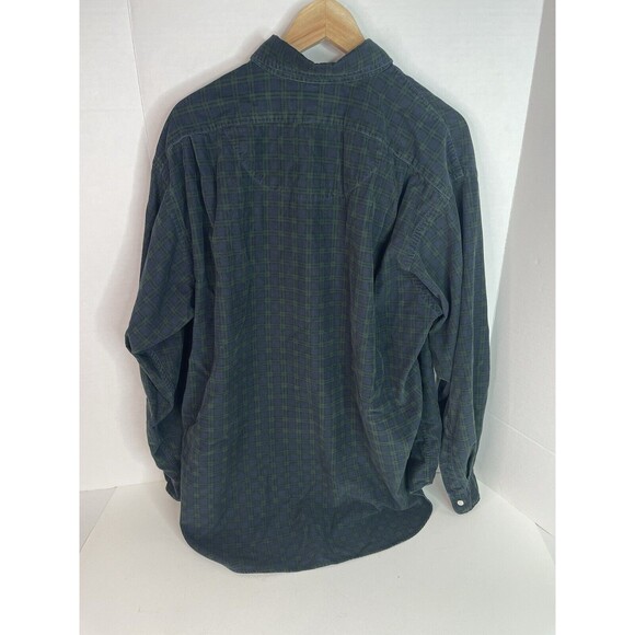 Ralph Lauren Blaire Button Down Long Sleeve Shirt, Large, Dark Blue Checkered - Picture 3 of 8